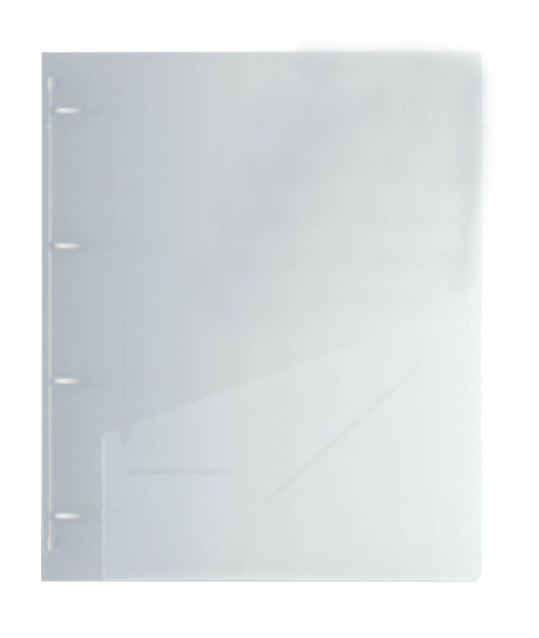 Ντοσίε PP Πλαστικό D 4 Τρύπες Λευκό Διαφανές 3CM Ράχη  FP15143-10