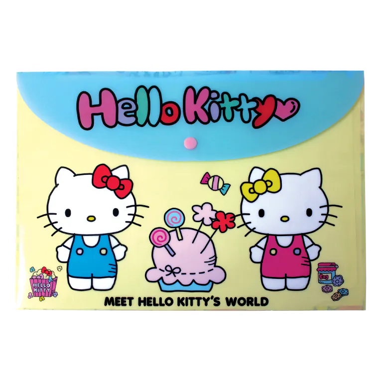 GIM - A4 Πλαστικός Φάκελος PP με Κουμπί HELLO KITTY PP 335-76580