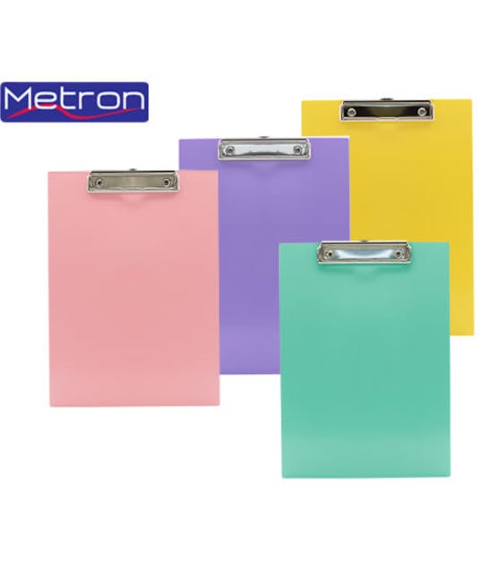 METRON - Α4 Ντοσιέ Πιάστρα  Clip Board Χωρίς Καπάκι  Παστέλ Χρώματα    745.089158