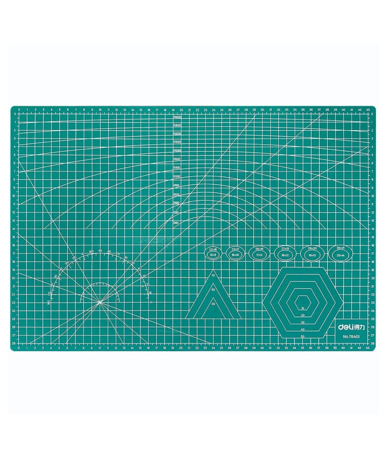 DELI - Deli Επιφάνεια κοπής Πράσινη 3 mm με Μελιμετρέ αρίθμηση 78401