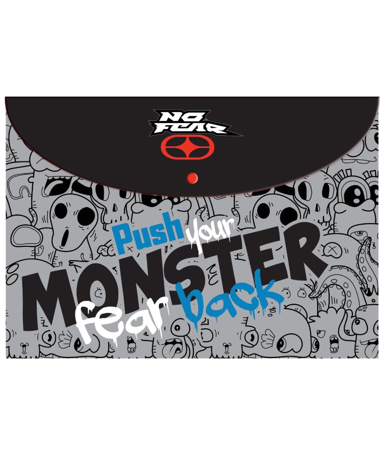 Α4 Πλαστικός Φάκελος Κουμπί No Fear Monster Back Me Up 348-16580