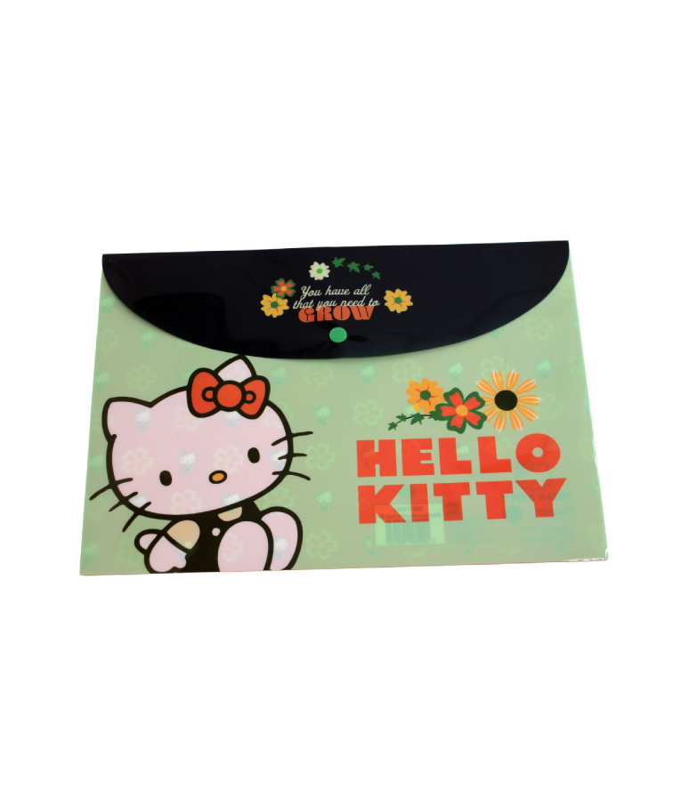 GIM -  Α4 Πλαστικός Φάκελος Κουμπί NO FEAR HELLO KITTY  334-73580