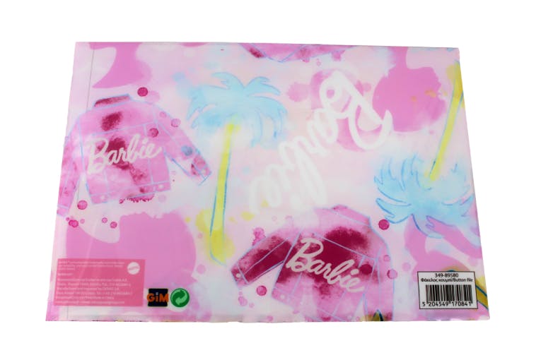 GIM - Gim Α4 Πλαστικός Φάκελος με Κουμπί BARBIE PAINTS  349-89580