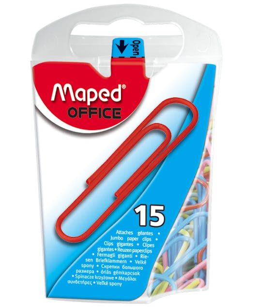 MAPED - Maped Συνδετήρες Μεγάλοι Πολύχρωμοι 50mm Σετ 15τμχ. σε Dispenser Box  342011