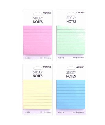 DELI - Deli Sticky Notes 76x76mm 100φύλλων Ριγέ σε διάφορα χρώματα  231.306968