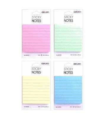 DELI - Deli Sticky Notes 76x76mm 100φύλλων Ριγέ σε διάφορα χρώματα  231.306968