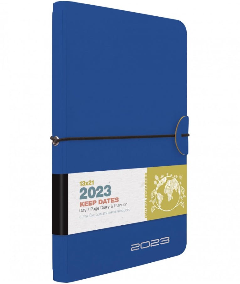 2023 Ημερήσιο Ημερολόγιο KEEP DATES με Μαλακό Εξώφυλλο και Λάστιχο |Διάσταση 13x21 Αρ.Φύλλων 392 70gr Μπλε  623-3513-85