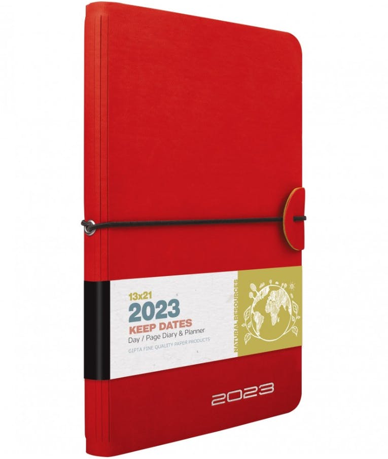 2023 Ημερήσιο Ημερολόγιο KEEP DATES με Μαλακό Εξώφυλλο και Λάστιχο |Διάσταση 13x21 Αρ.Φύλλων 392 70gr Κόκκινο 623-3513-81