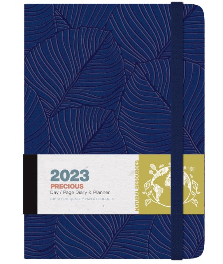 2023 Ημερήσιο Ημερολόγιο PRESIOUS με Σκληρό Εξώφυλλο και Λάστιχο |Διάσταση 12x17 Αρ.Φύλλων 392 70gr Μπλε 623-3412-18