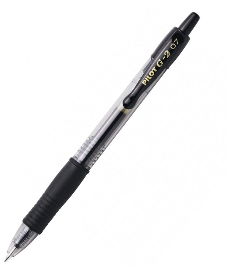 Pilot Στυλό Gel 0.7mm με Μαύρο Mελάνι και Κουμπί G-2 BL-G2-7B