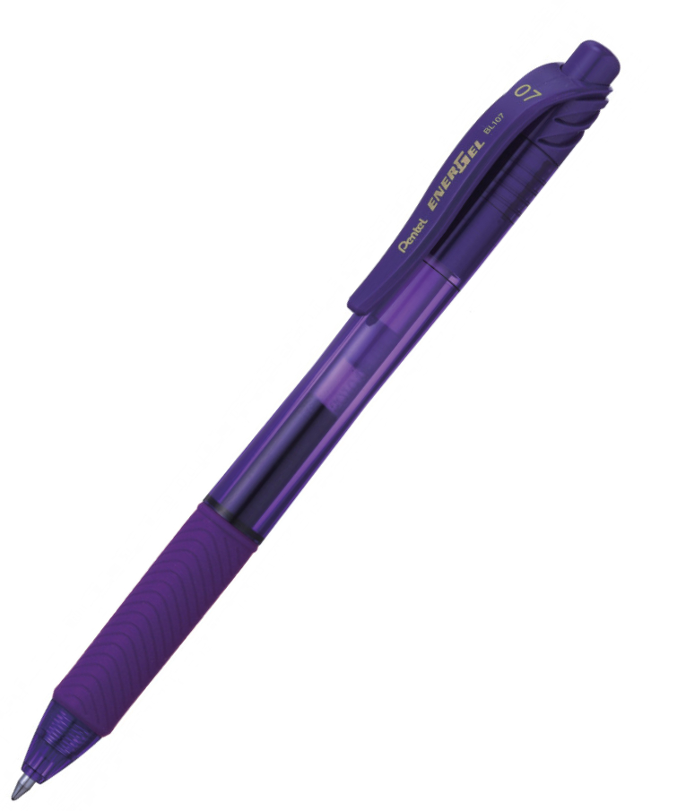 PENTEL - Pentel Στυλό Gel με Κουμπί 0.7mm Μωβ Mελάνι Energel Metal Tip BL107-V
