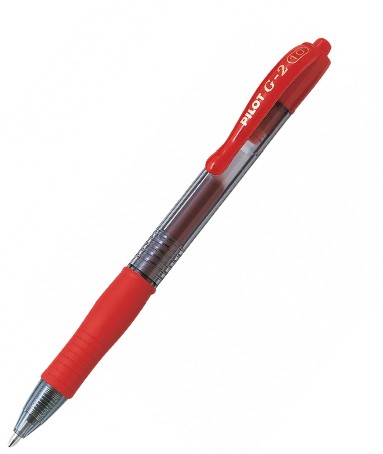 PILOT - Pilot Στυλό Gel 1.0mm με Κόκκινο Mελάνι και Κουμπί G-2 BL-G2-10-R