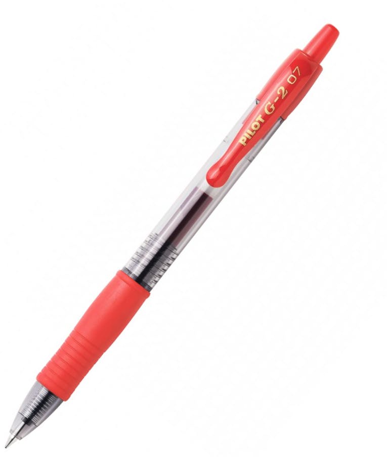 Pilot Στυλό Gel 0.7mm με Κόκκινο Mελάνι και Κουμπί G-2  BL-G2-7R