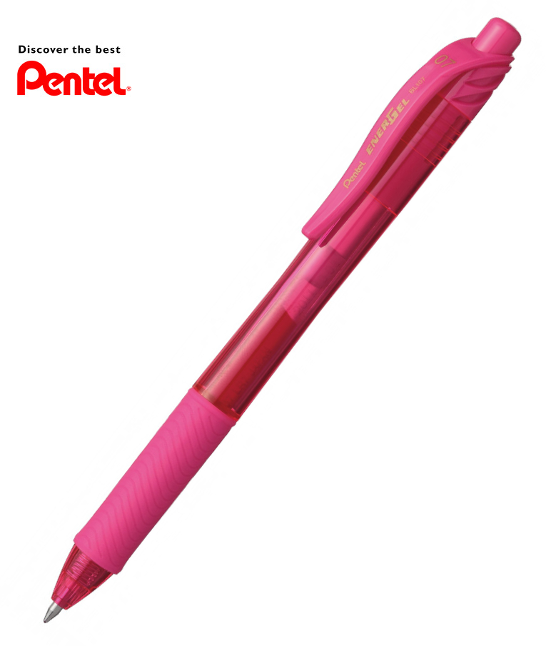 PENTEL - Στυλό Energel X με κουμπί 0.7 Metal Tip Υγρής Μελάνης Ροζ BL107-P