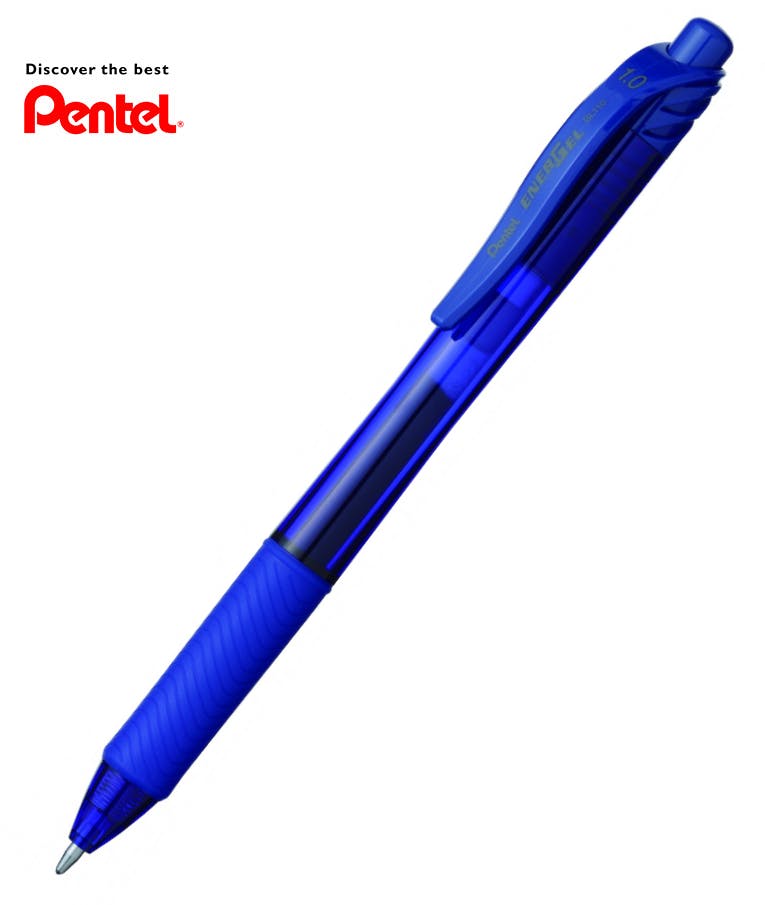 Pentel Στυλό 1.0mm με Μπλε Mελάνι Energel Metal Tip με κουμπί BL110-C