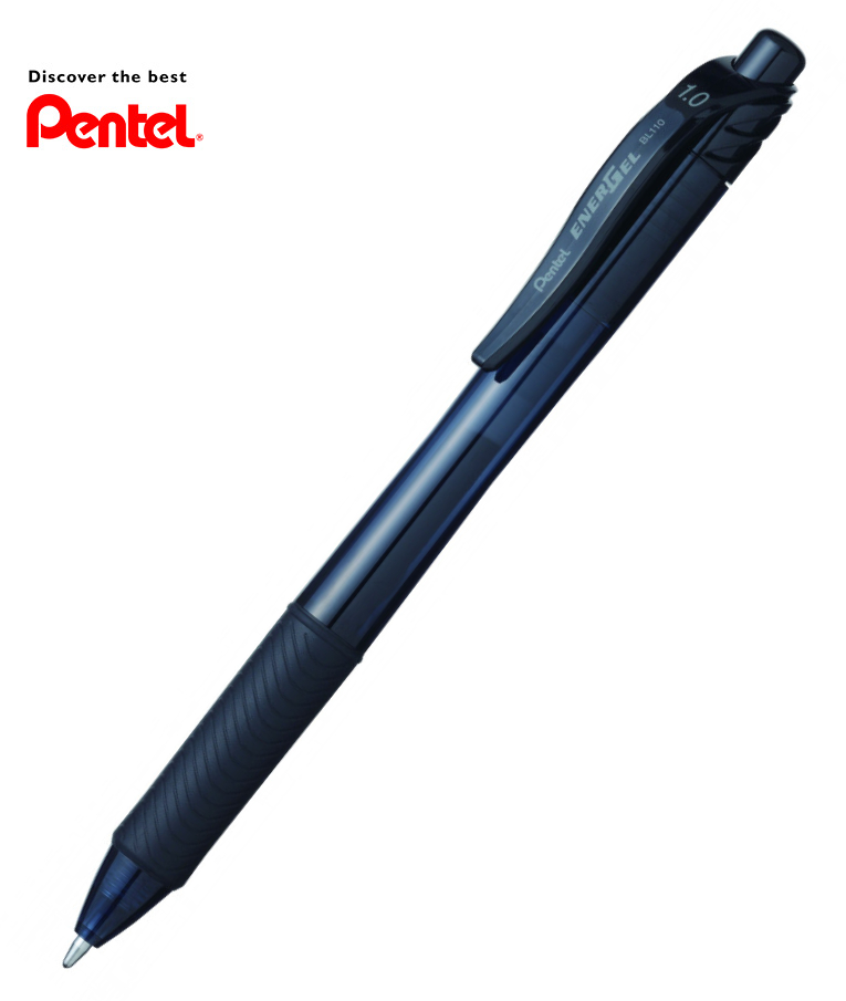 PENTEL - Στυλό Energel X με κουμπί 1.0 Metal Tip Υγρής Μελάνης Μαύρο Metal Tip BL110-Α