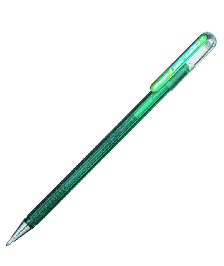 Pentel Στυλό Gel 1.0mm με Χρυσο Mελάνι Hybrid Dual Metallic METAL TIP 1.0 K110-DΧΧ Glitter