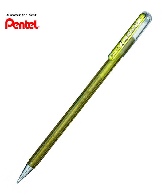 PENTEL - Pentel Στυλό Gel 1.0mm με Χρυσο Mελάνι Hybrid Dual Metallic  METAL TIP 1.0 K110-DΧΧ Glitter