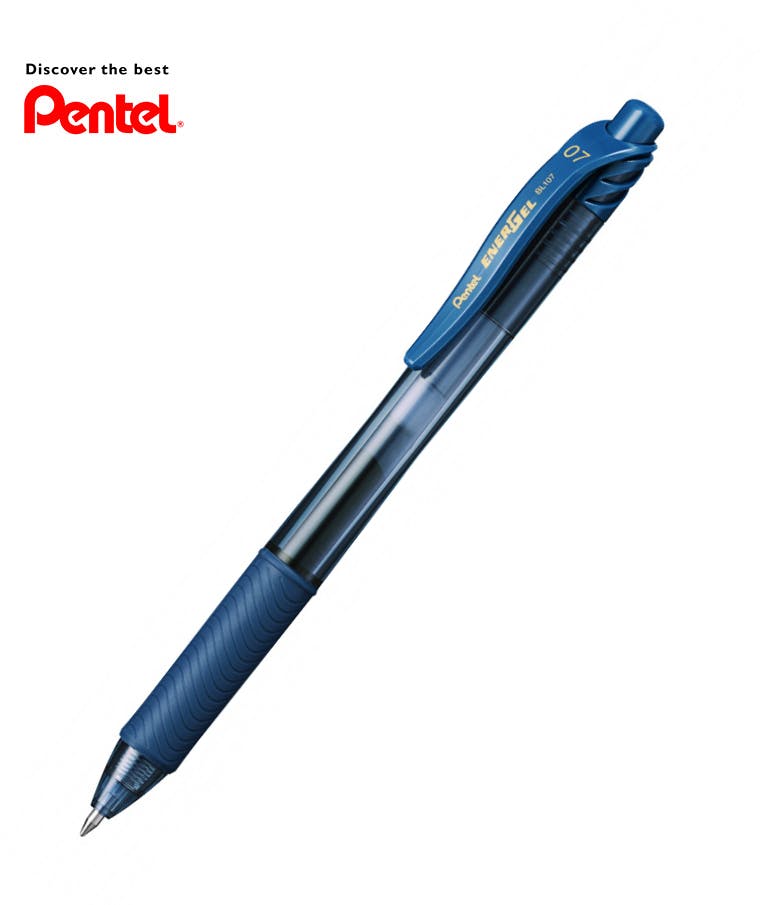 Pentel Στυλό 0.7mm με Σκουρο Μπλε (Blue Black) Mελάνι Energel Metal Tip με κουμπί BL107-CΑ