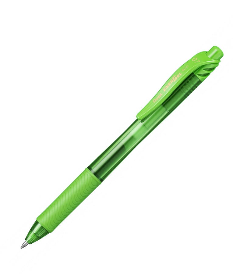 PENTEL -  Στυλό Energel X με κουμπί 0.7 Metal Tip Υγρής Μελάνης Λαχανί Lime Metal Tip BL107-K