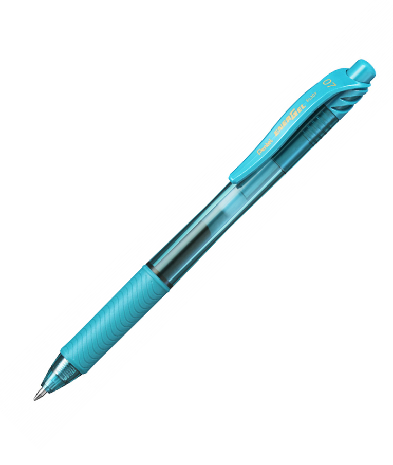 PENTEL -  Στυλό Energel X με κουμπί 0.7 Metal Tip Υγρής Μελάνης Τυρκουαζ Metal Tip BL107-S3