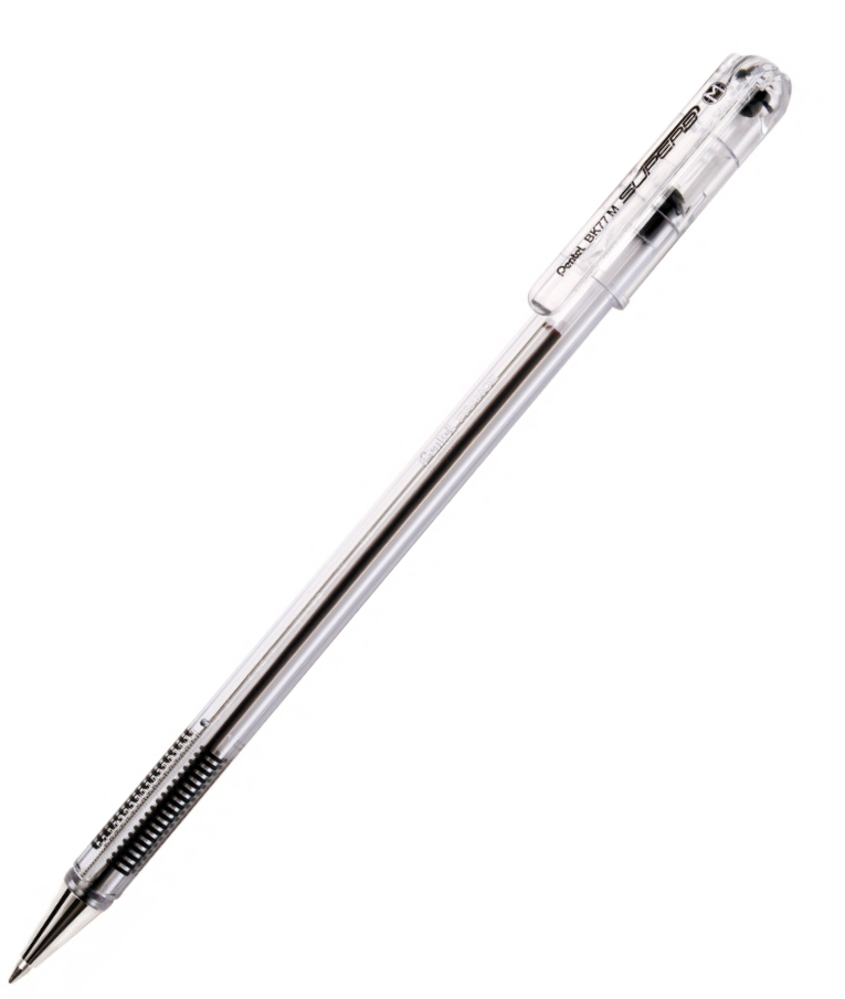 PENTEL -  Στυλό Διαρκείας Superb Pentel 1.0 mm Μαύρο Needle Point Ballpoin  BK77M-A