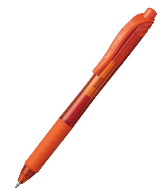 PENTEL -  Στυλό Energel X με κουμπί 0.7 Metal Tip Υγρής Μελάνης Πορτοκαλί Lime Metal Tip  BL107-F