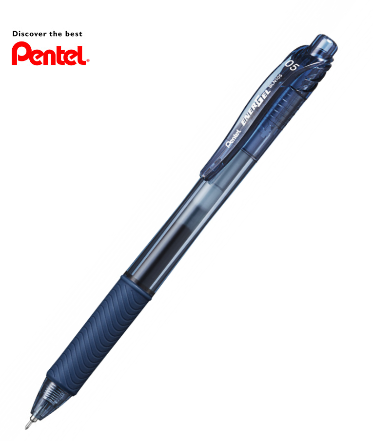 PENTEL - Pentel Στυλό 0.5mm με Σκουρο Μπλε (Blue Black) Mελάνι Energel Metal Tip με κουμπί BL105-CΑ BLN105CA