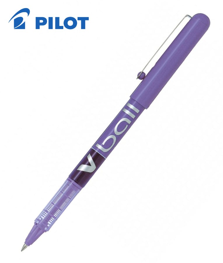Pilot Στυλό Rollerball 0.5mm με Μωβ Μελάνι V-Ball με Καπάκι BL-VB5-V