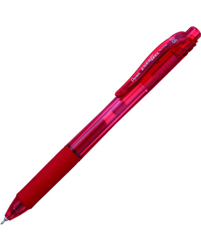  Στυλό Energel X με κουμπί 0.5 Metal Tip Υγρής Μελάνης Κόκκινο BLN105-B