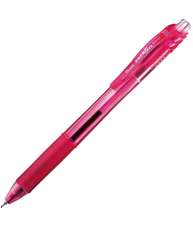 PENTEL -  Στυλό Energel X με κουμπί 0.5 Metal Tip Υγρής Μελάνης Ροζ BLN105-P