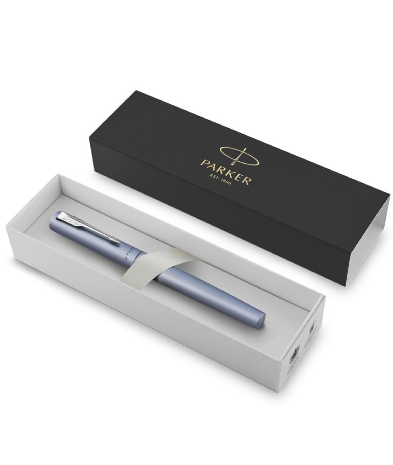 PARKER - Parker Στυλό Rollerball Vector XL Silver Blue CT με Μπλε Μελάνι F 0.5 2159775 +POUCH