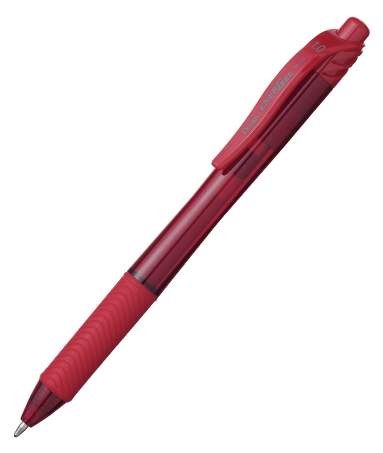 PENTEL -  Στυλό Energel X με κουμπί 1.0 Metal Tip Υγρής Μελάνης Κόκκινο BL100-B