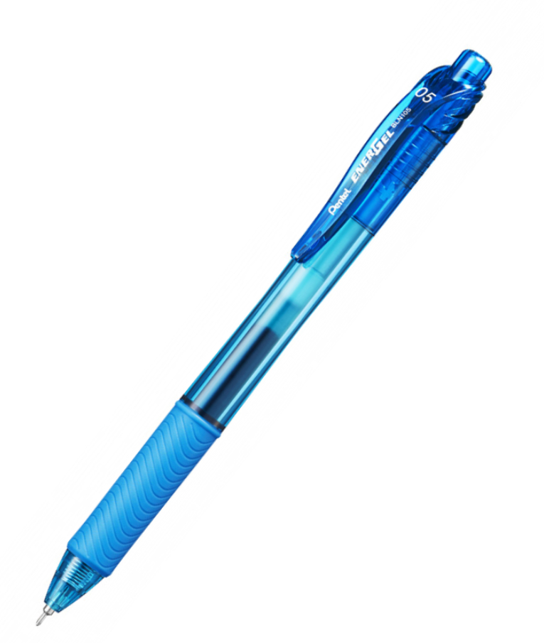 PENTEL -  Στυλό Energel X με κουμπί 0.5 Metal Tip Υγρής Μελάνης Γαλάζιο BLN105-S