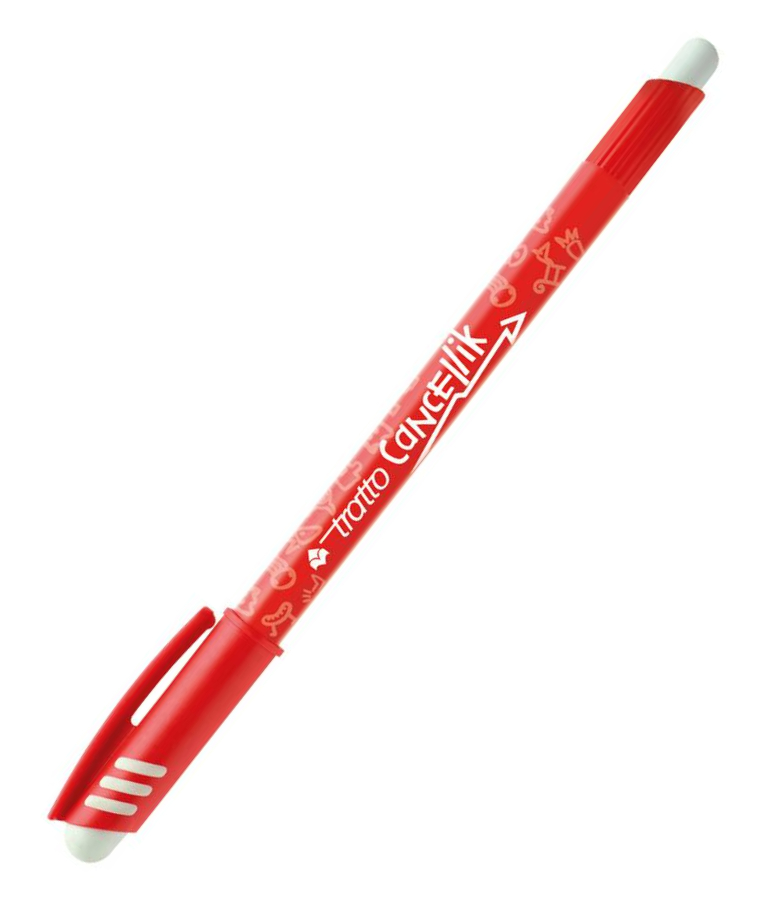 FILA - Tratto Cancellik Στυλό με Κόκκινο Mελάνι που Σβήνει και με 2 Γομες και καπάκι F826102