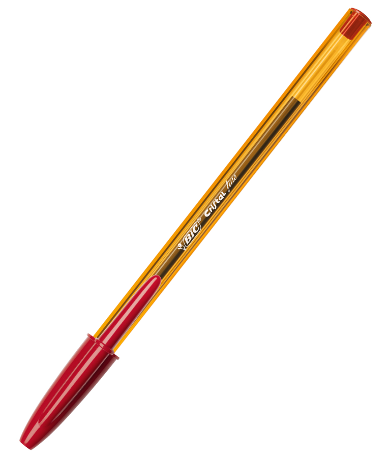 BIC - Στυλό  Cristal Fine Κόκκινο  Σώμα Πορτοκαλί 0.8mm με καπάκι  872720