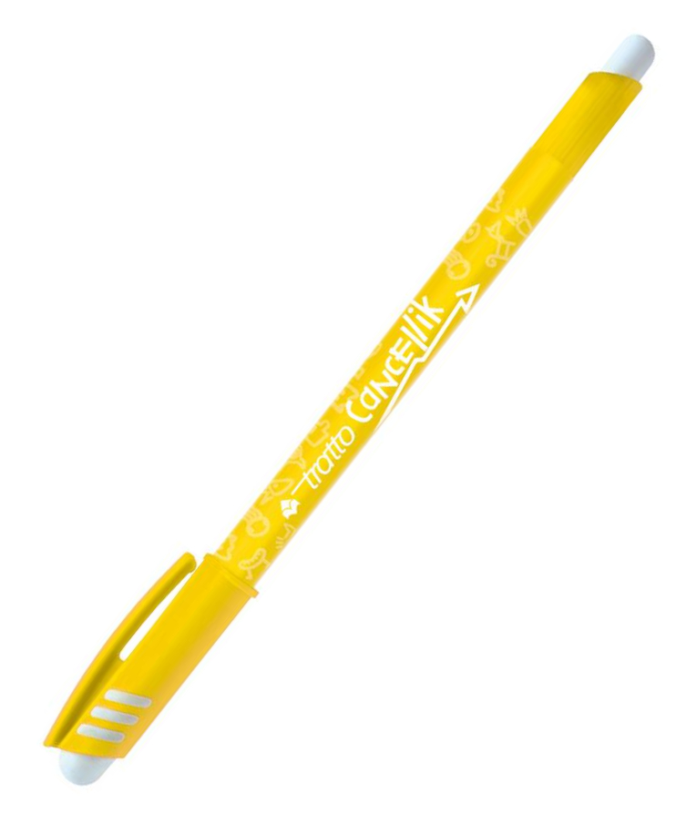 FILA - Tratto Cancellik Στυλό με Κίτρινο  Mελάνι που Σβήνει και με 2 Γομες και καπάκι