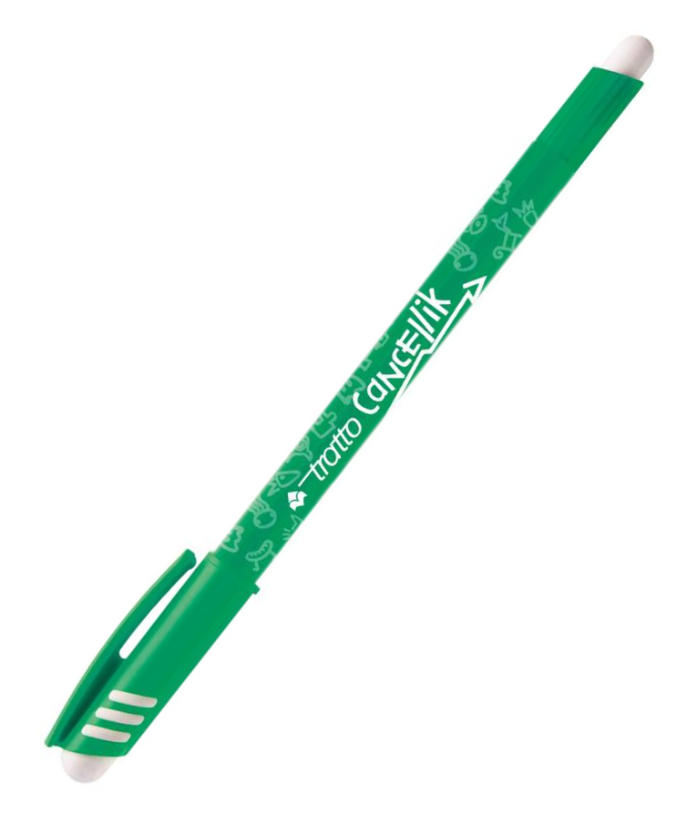 FILA - Tratto Cancellik Στυλό με Πράσινο Mελάνι που Σβήνει και με 2 Γομες και καπάκι 826104