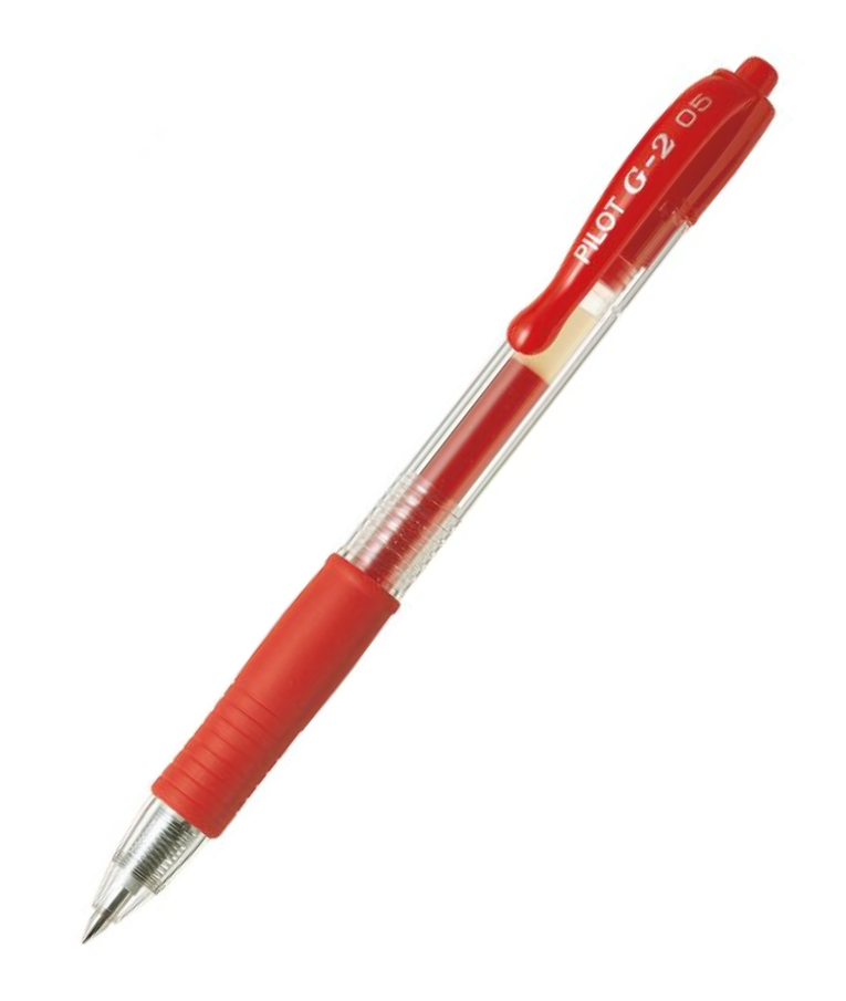 Pilot Στυλό G-2 Gel 0.5mm με Κόκκινο (RED) Mελάνι και Κουμπί BL-G2-5-R