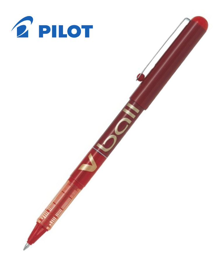 PILOT - Pilot Στυλό Liquid Ink Rollerball 0.7 mm με Κόκκινο Μελάνι V-Ball με Καπάκι BL-VB7-R