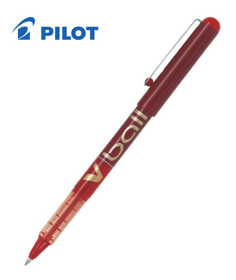 Pilot Στυλό Liquid Ink Rollerball 0.7 mm με Κόκκινο Μελάνι V-Ball με Καπάκι BL-VB7-R