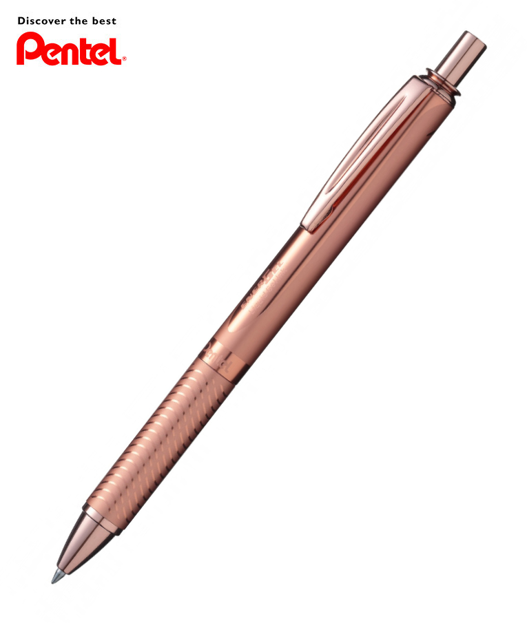 PENTEL -  Στυλό Energel Alloy RT Μεταλικό Χρώμα Bronze με κουμπί 0.7 Metal Tip Υγρής Μελάνης Μαύρο με Ανταλλακτικό σε Μπλε BL407PG