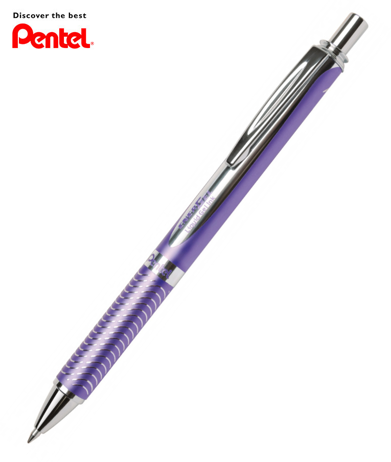  Στυλό Energel Alloy RT Μεταλικό Χρώμα Μωβ με κουμπί 0.7 Metal Tip Υγρής Μελάνης Μαύρο με Ανταλλακτικό σε Μπλε BL407V-A