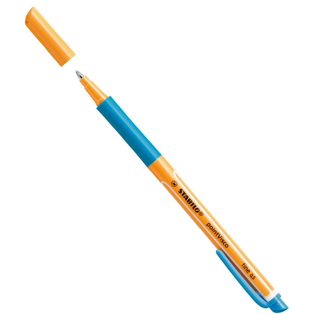 Stabilo Στυλό Rollerball 0.5mm με Γαλάζιο Mελάνι με Καπάκι pointVisco 1099/51