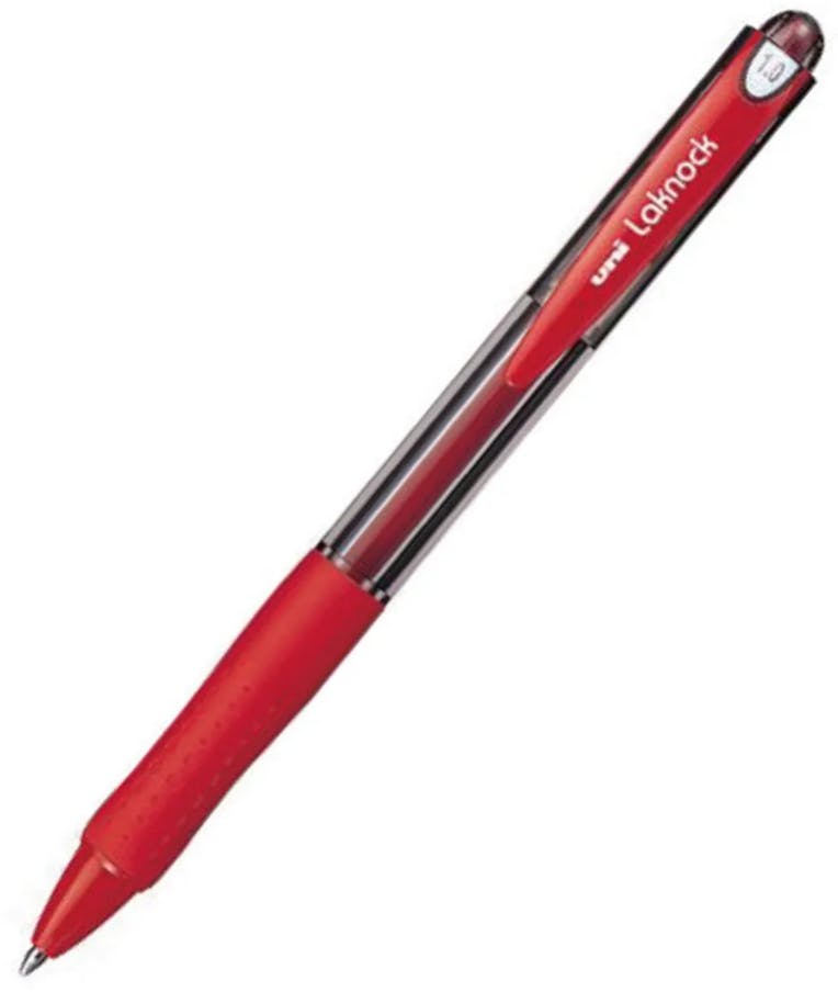 Uni-Ball Laknock Στυλό με Κουμπί 1.0 Κόκκινο SN-100-10 Ballpoint