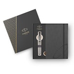 Parker IM Core Metal Grey Ring Set Rollerball and Notebook - Σετ Στυλό Rollerball και Σημειωματάριο