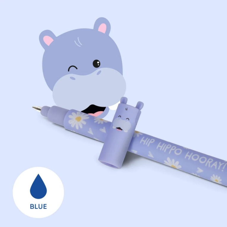 LEGAMI - Legami Erasable Gel Pen HIP HIPPO HOORAY!  Στυλό που Σβήνει Μπλε Μελάνι 0.7mm EP0028