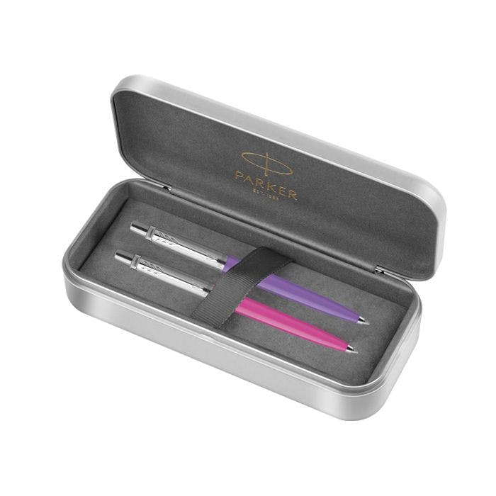 Parker Jotter Orig Set Hot Pink & F.Purple Bp + Tin Σετ 2 Στυλό Jotter σε Μεταλική Κασετίνα 1171.6725.04