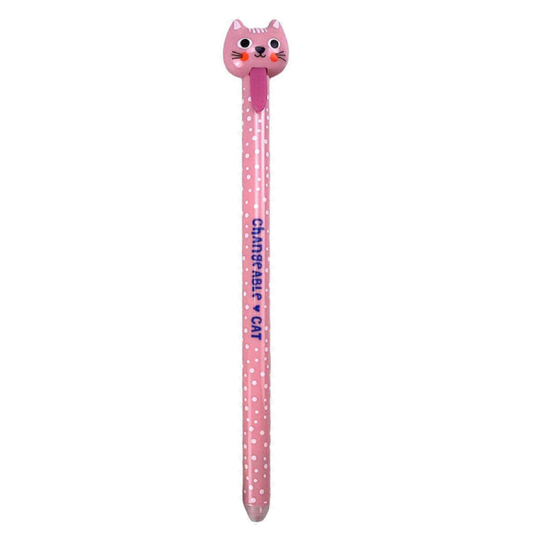 GIM - Gim Erasable Gel Pen CAT PINK Στυλό που Σβήνει Μπλε Μελάνι 300-01203