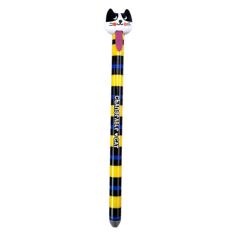 GIM - Gim Erasable Gel Pen CAT YELLOW Στυλό που Σβήνει Μπλε Μελάνι 300-01204